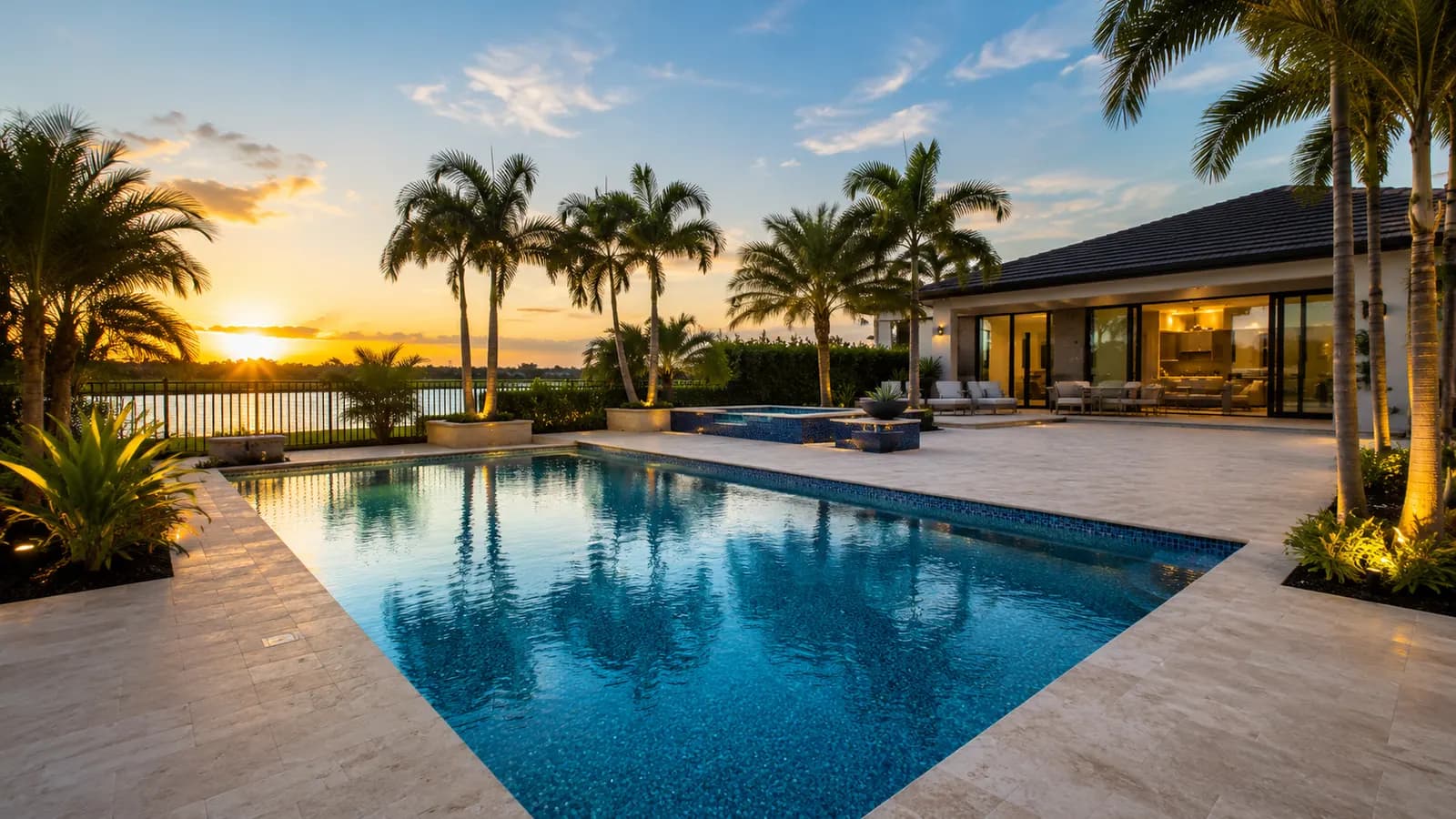 Delray Beach lakefront pool, resurfaced and refinished